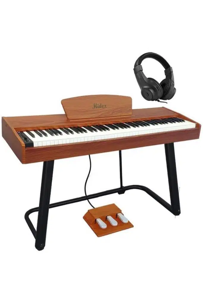 Midex PLX-125-OR Taşınabilir Dijital Piyano Tuş Hassasiyetli 88 Tuş Bluetooth (Stand ve Kulaklık İle)