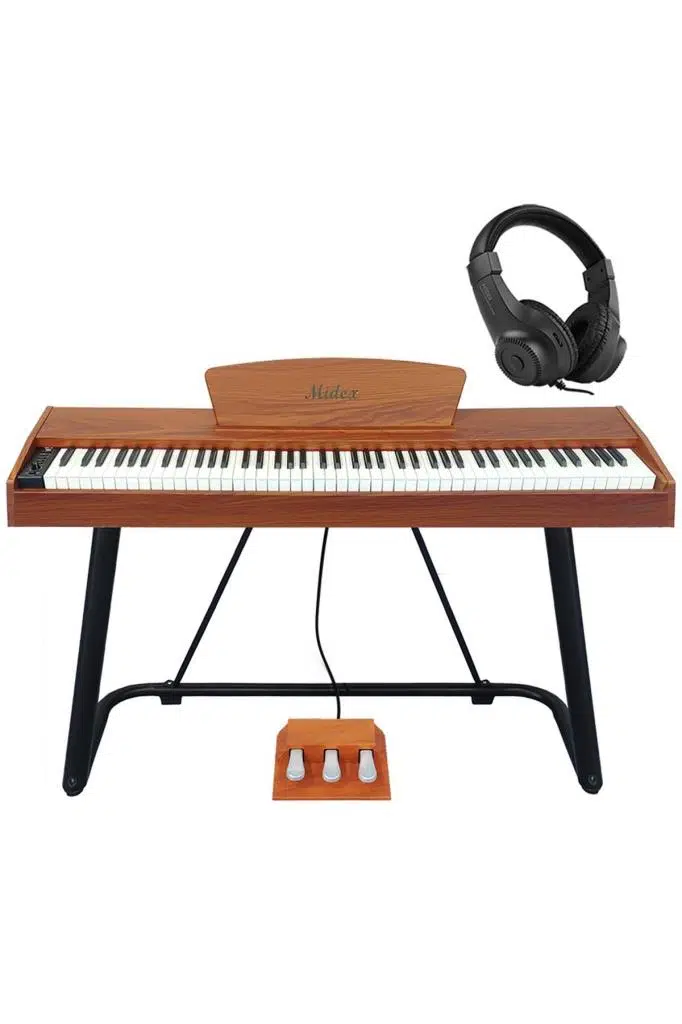 Midex PLX-125-OR Taşınabilir Dijital Piyano Tuş Hassasiyetli 88 Tuş Bluetooth (Stand ve Kulaklık İle)
