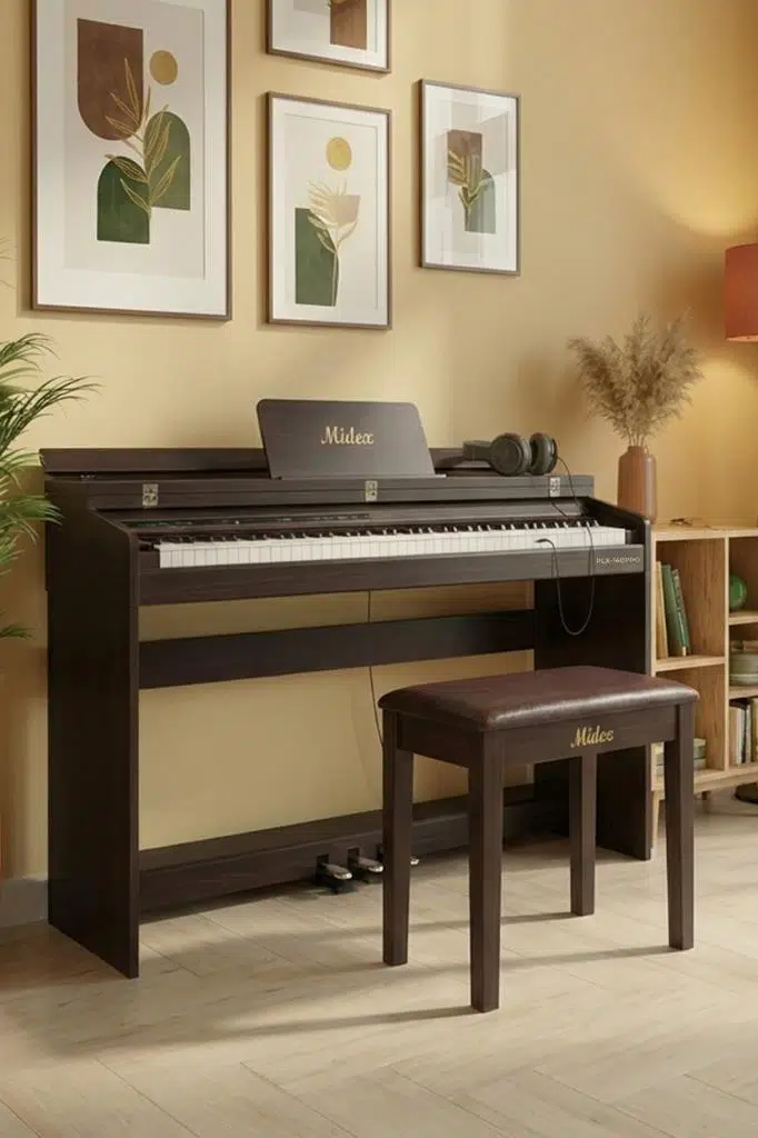 Midex PLX-140-OR-S Dijital Piyano Tuş Hassasiyetli Bluetooth 88 Tuşlu Kapaklı (Kulaklık Dahil)