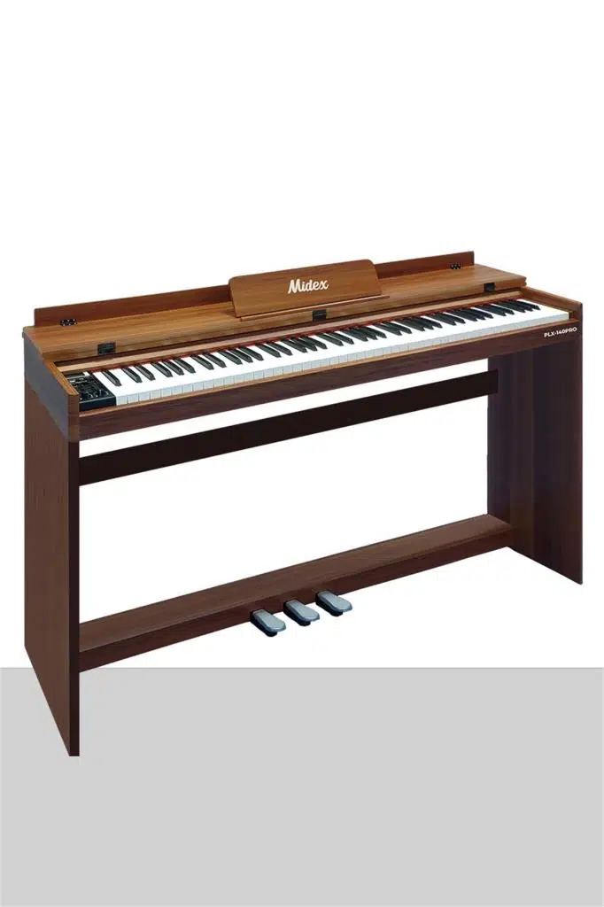 Midex PLX-140 PRO-OR Dijital Piyano Bluetooth Tuş Hassasiyeti 88 Tuşlu Kapaklı (Kulaklık ve Tabure)