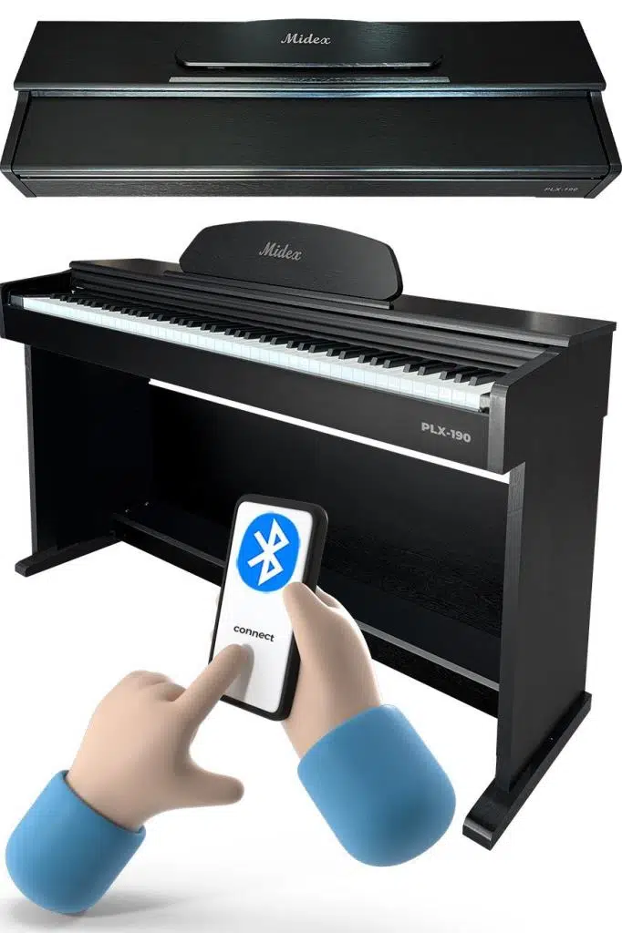 Midex PLX-190BK Siyah Dijital Piyano 88 Tuşlu Hammer Action ve Tuş Hassasiyeti