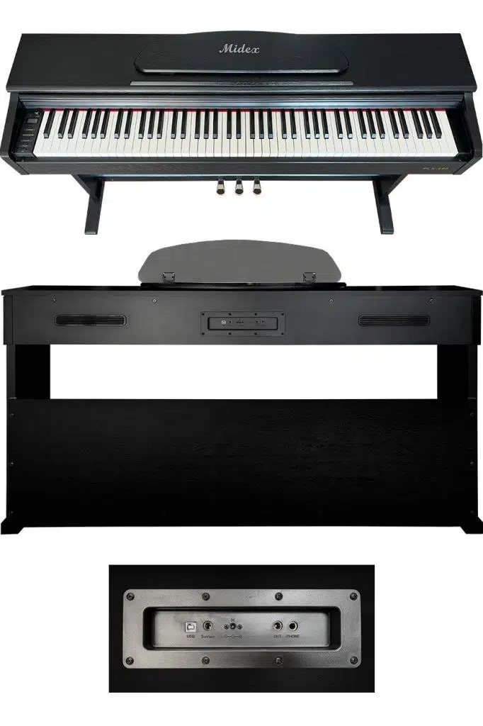 Midex PLX-190BK Siyah Dijital Piyano 88 Tuşlu Hammer Action ve Tuş Hassasiyeti