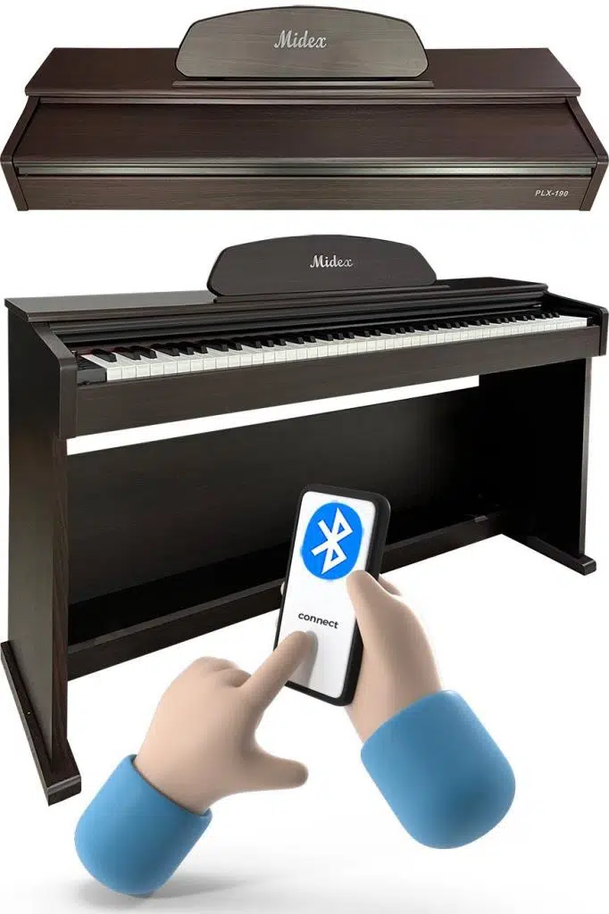 Midex PLX-190SR Gül Ağacı Dijital Piyano 88 Tuşlu Hammer Action ve Tuş Hassasiyeti