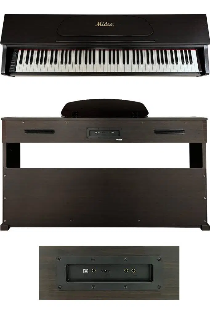 Midex PLX-190SR Gül Ağacı Dijital Piyano 88 Tuşlu Hammer Action ve Tuş Hassasiyeti