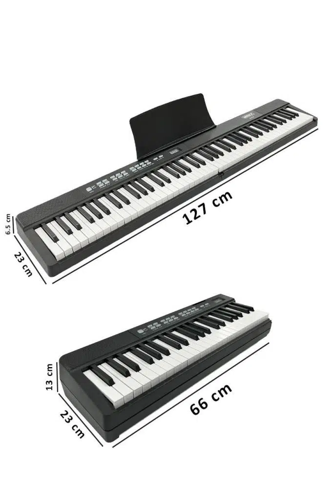 Midex PLX-80BK-ST Taşınabilir Katlanır Dijital Piyano Tuş Hassasiyetli 88 Tuş BT (Stand Sustain Kulaklık Çanta Metod)