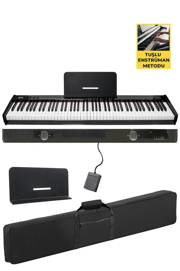 Midex PLX-95BK Taşınabilir Dijital Piyano Tuş Hassasiyetli 88 Tuşlu Bluetooth (Siyah)