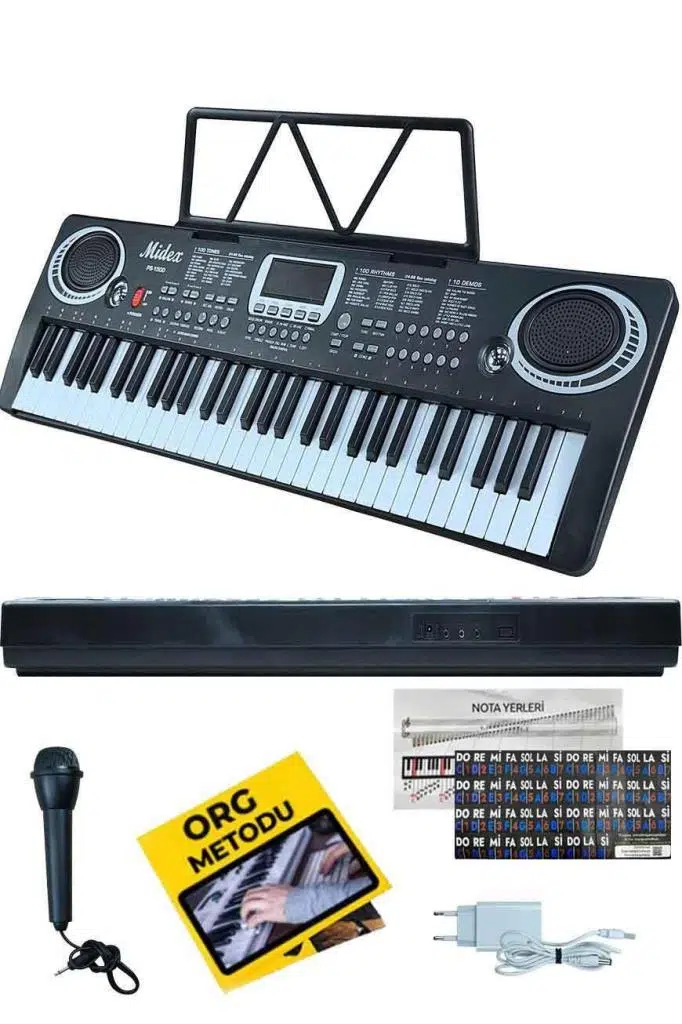 Midex PS-1500BK Başlangıç İçin 61 Tuşlu Org Notalık Adaptör Öğrenim Metodu (100 Ses 100 Ritim) Midex PS-1500BK Başlangıç İçin 61 Tuşlu Org Notalık Adaptör Öğrenim Metodu (100 Ses 100 Ritim)