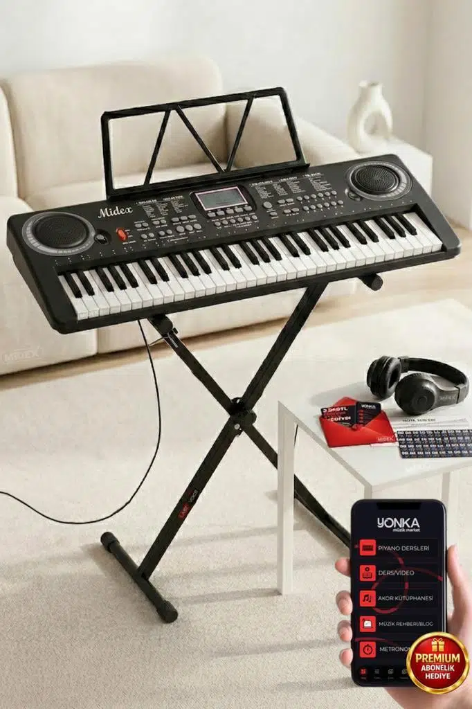 Midex PS-1500BK-ST Başlangıç Seviye 61 Tuşlu Org Stand Seti Siyah