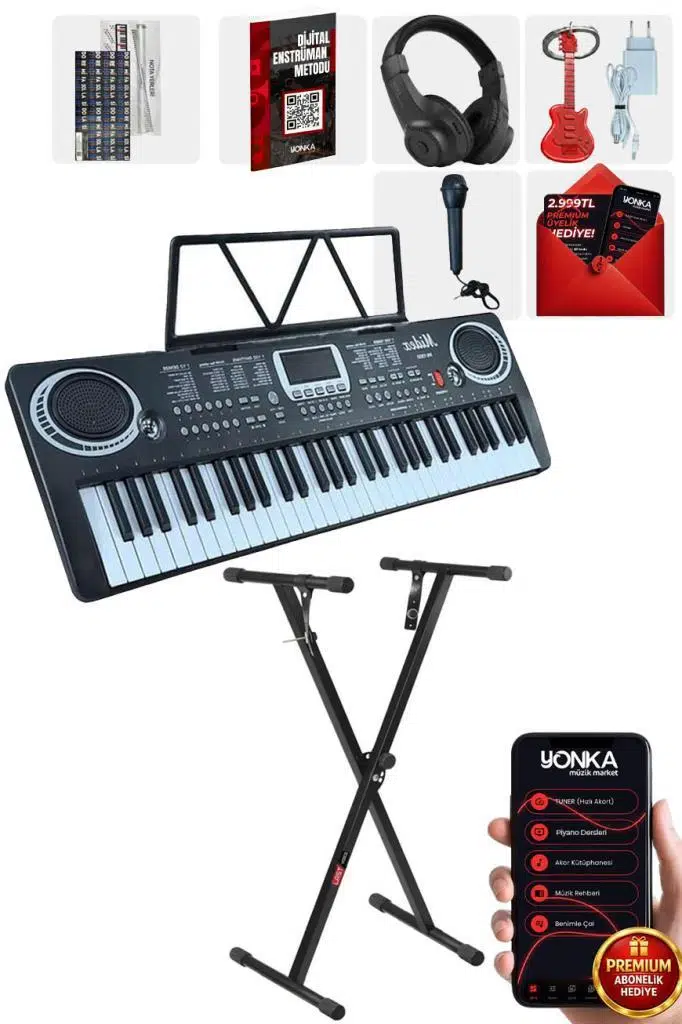 Midex PS-1500BK-ST Başlangıç Seviye 61 Tuşlu Org Stand Seti Siyah