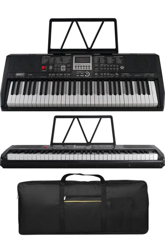 Midex PS-1800BK 61 Tuşlu Kaliteli Org Dijital Ekranlı Çanta Notalık Adaptör Sticker Öğrenim Metodu Midex PS-1800BK 61 Tuşlu Kaliteli Org Dijital Ekranlı Çanta Notalık Adaptör Sticker Öğrenim Metodu