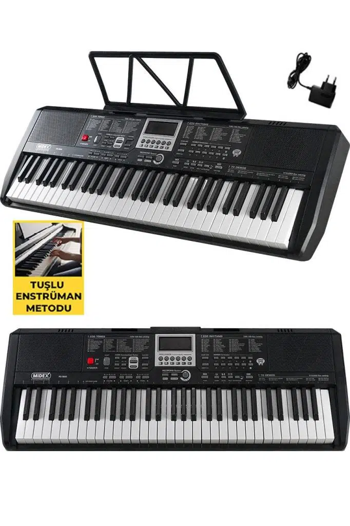 Midex PS-1800BK 61 Tuşlu Kaliteli Org Dijital Ekranlı Çanta Notalık Adaptör Sticker Öğrenim Metodu Midex PS-1800BK 61 Tuşlu Kaliteli Org Dijital Ekranlı Çanta Notalık Adaptör Sticker Öğrenim Metodu