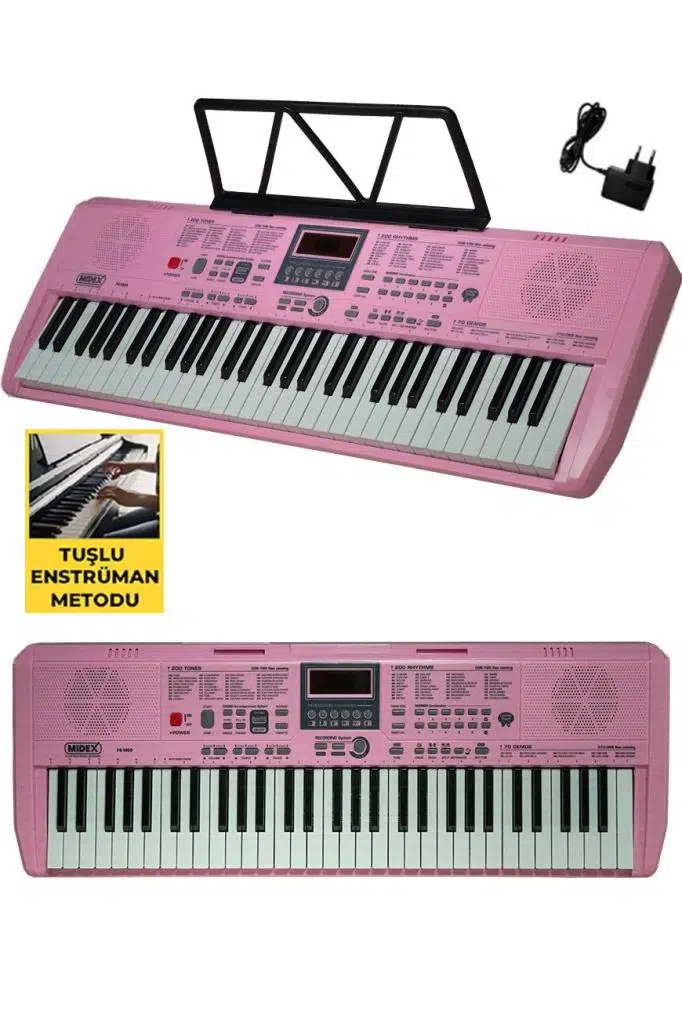 Midex PS-1800PK 61 Tuşlu Kaliteli Org Dijital Ekranlı Çanta Notalık Adaptör Sticker Öğrenim Metodu Midex PS-1800PK 61 Tuşlu Kaliteli Org Dijital Ekranlı Çanta Notalık Adaptör Sticker Öğrenim Metodu