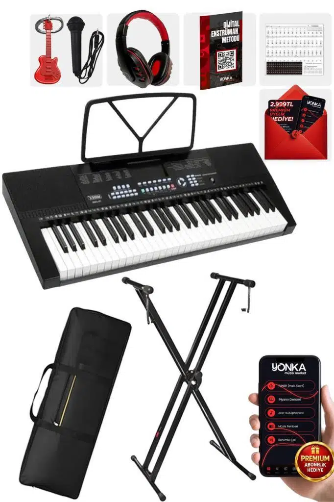 Midex PS-2300BK-PAK 61 Tuşlu Org Stand Kulaklık Siyah Başlangıç İçin Uygun Midex PS-2300BK-PAK 61 Tuşlu Org Stand Kulaklık Siyah Başlangıç İçin Uygun