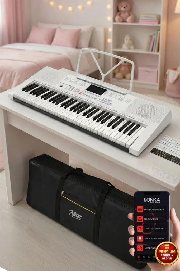 Midex PS-2300WH 61 Tuşlu Org Seti Beyaz Kaliteli Başlangıç İçin Uygun