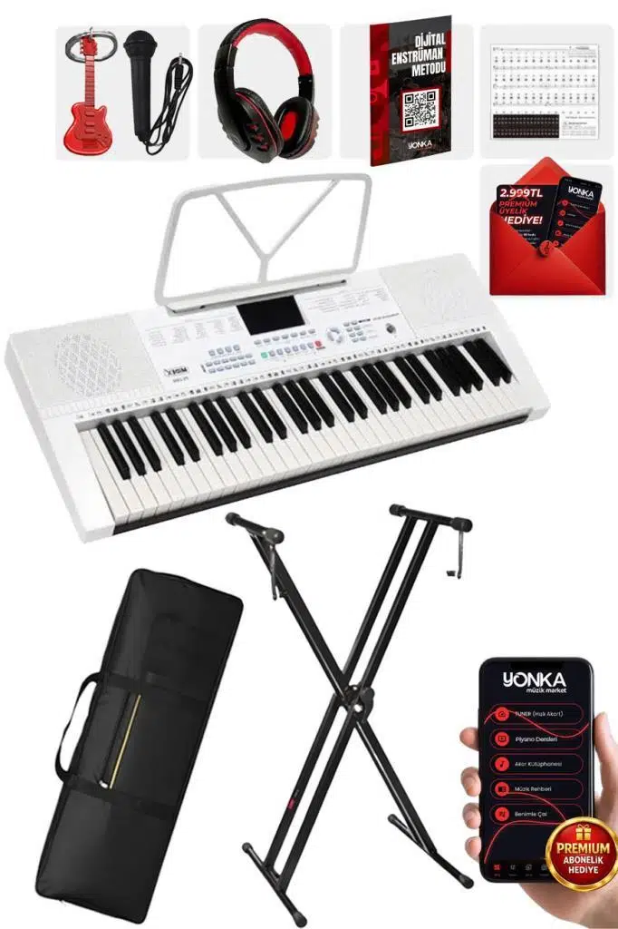 Midex PS-2300WH-PAK 61 Tuşlu Org Stand Kulaklık Beyaz Başlangıç İçin Uygun Midex PS-2300WH-PAK 61 Tuşlu Org Stand Kulaklık Beyaz Başlangıç İçin Uygun