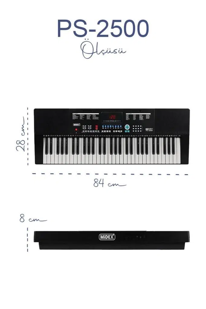 Midex PS-2500KS LED Ekran 61 Tuşlu Org Klavye (Stand Çanta Kulaklık Adaptör Notalık Metod) Midex PS-2500KS LED Ekran 61 Tuşlu Org Klavye (Stand Çanta Kulaklık Adaptör Notalık Metod)