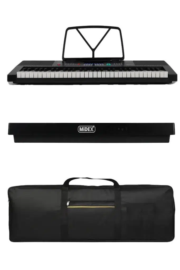 Midex PS-2500KS LED Ekran 61 Tuşlu Org Klavye (Stand Çanta Kulaklık Adaptör Notalık Metod)
