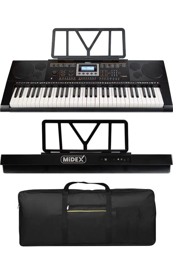 Midex PS-3500KS Tuş Hassasiyetli 61 Tuşlu Org (Stand Çanta Kulaklık Notalık Adaptör Metod)