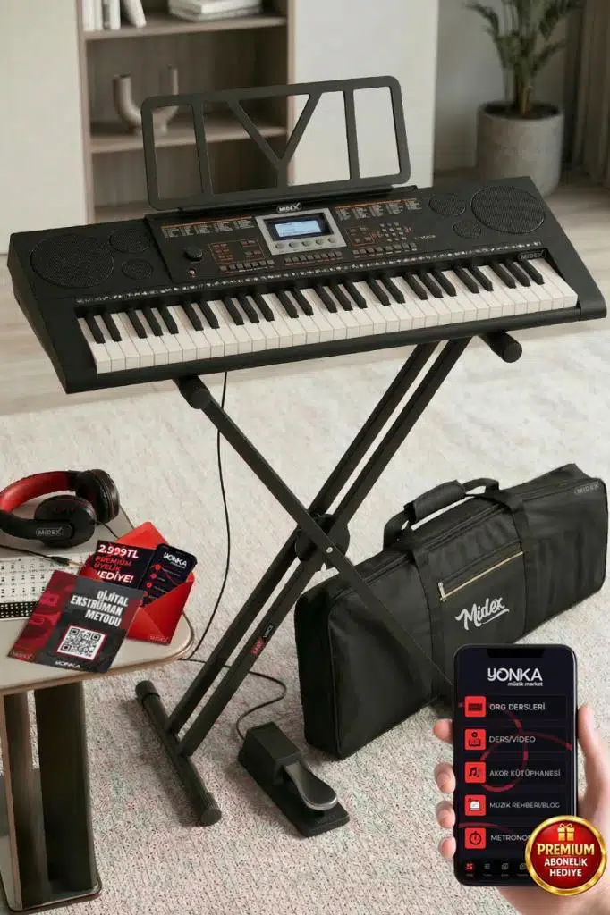 Midex PS-3500KSP Tuş Hassasiyetli 61 Tuşlu Org Sustain Pedallı (Stand Pedal Çanta Kulaklık Notalık Metod) Midex PS-3500KSP Tuş Hassasiyetli 61 Tuşlu Org Sustain Pedallı (Stand Pedal Çanta Kulaklık Notalık Metod)