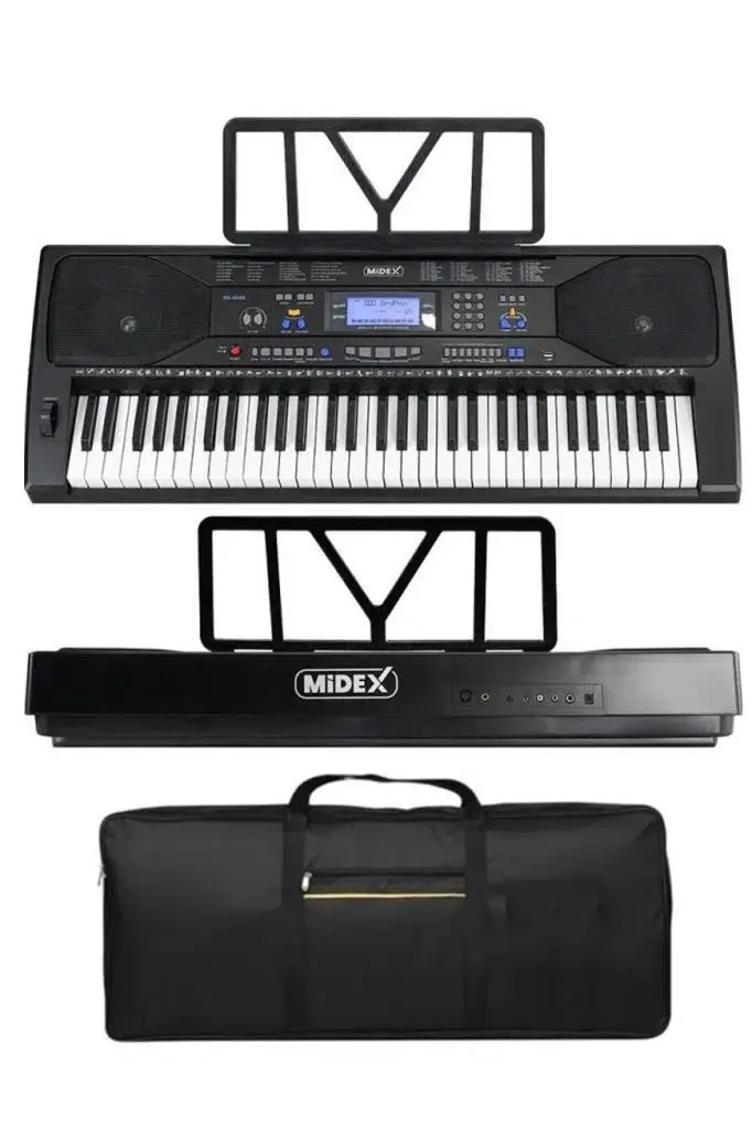 Midex PS-4500KSP Tuş Hassasiyetli 61 Tuşlu Org Sustain Pedallı USB MP3 (Pedal Stand Kulaklık Çanta Notalık Metod)
