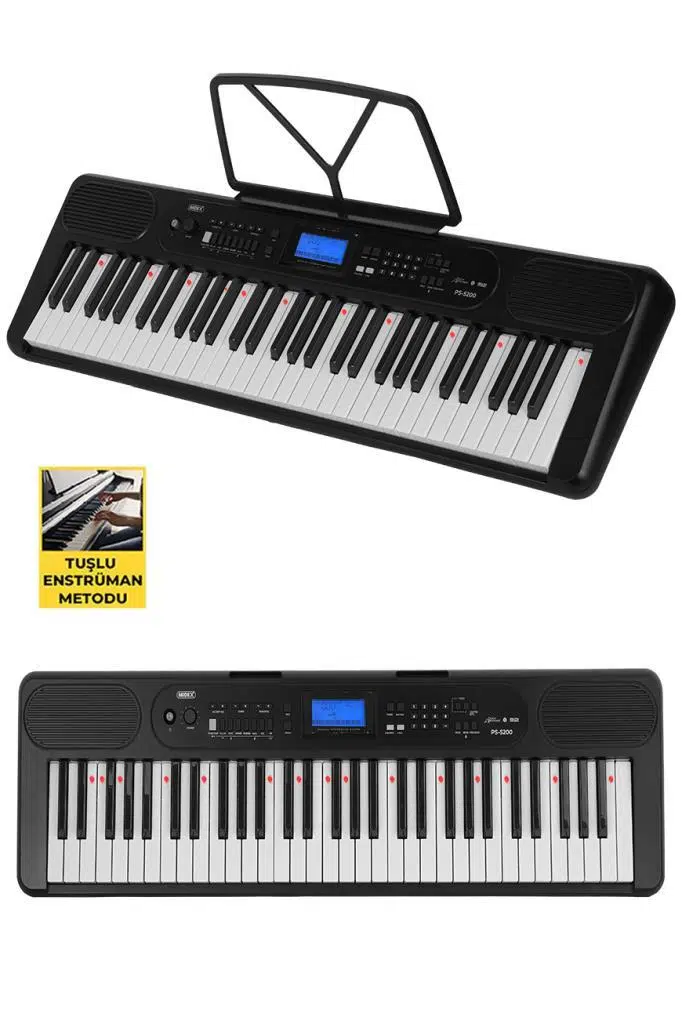 Midex PS-5200BK-H Pro Org 61 LED Işıklı Tuş Hassasiyetli Bluetooth Midi Kulaklık