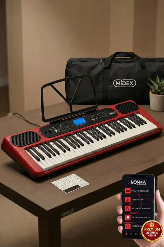 Midex PS-5200RD Pro Org 61 LED Işıklı Tuş Hassasiyetli Bluetooth Midi Midex PS-5200RD Pro Org 61 LED Işıklı Tuş Hassasiyetli Bluetooth Midi