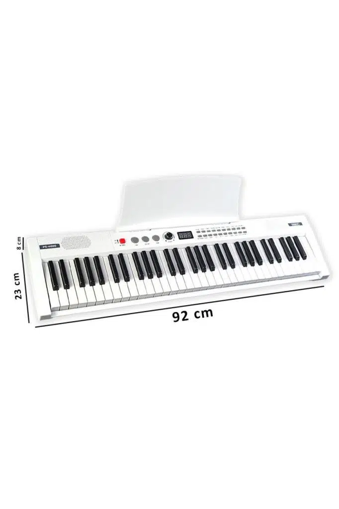 Midex PS4000WH-SET Tuş Hassasiyetli 61 Tuşlu Org Bluetooth USB Midi (Sustain Pedalı Çanta Kulaklık Stand METOD)