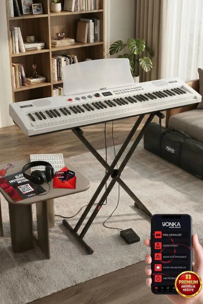Midex PS4000WH-SET Tuş Hassasiyetli 61 Tuşlu Org Bluetooth USB Midi (Sustain Pedalı Çanta Kulaklık Stand METOD) Midex PS4000WH-SET Tuş Hassasiyetli 61 Tuşlu Org Bluetooth USB Midi (Sustain Pedalı Çanta Kulaklık Stand METOD)