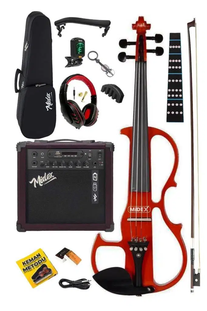 Midex RCZ-606RD-AMP Elektro Keman ve Şarjlı Anfi Seti