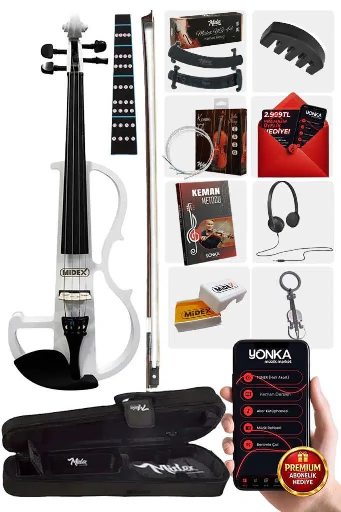 Midex RCZ-606W Elektro Keman Seti Beyaz (Kulaklık Kablo Metod Yastık ) Midex RCZ-606W Elektro Keman Seti Beyaz (Kulaklık Kablo Metod Yastık )