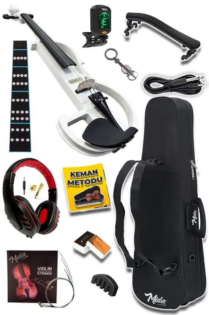 Midex RCZ-606WH-PAK Elektro Keman ve Şarjlı Hoparlör Anfi Mikrofon Seti