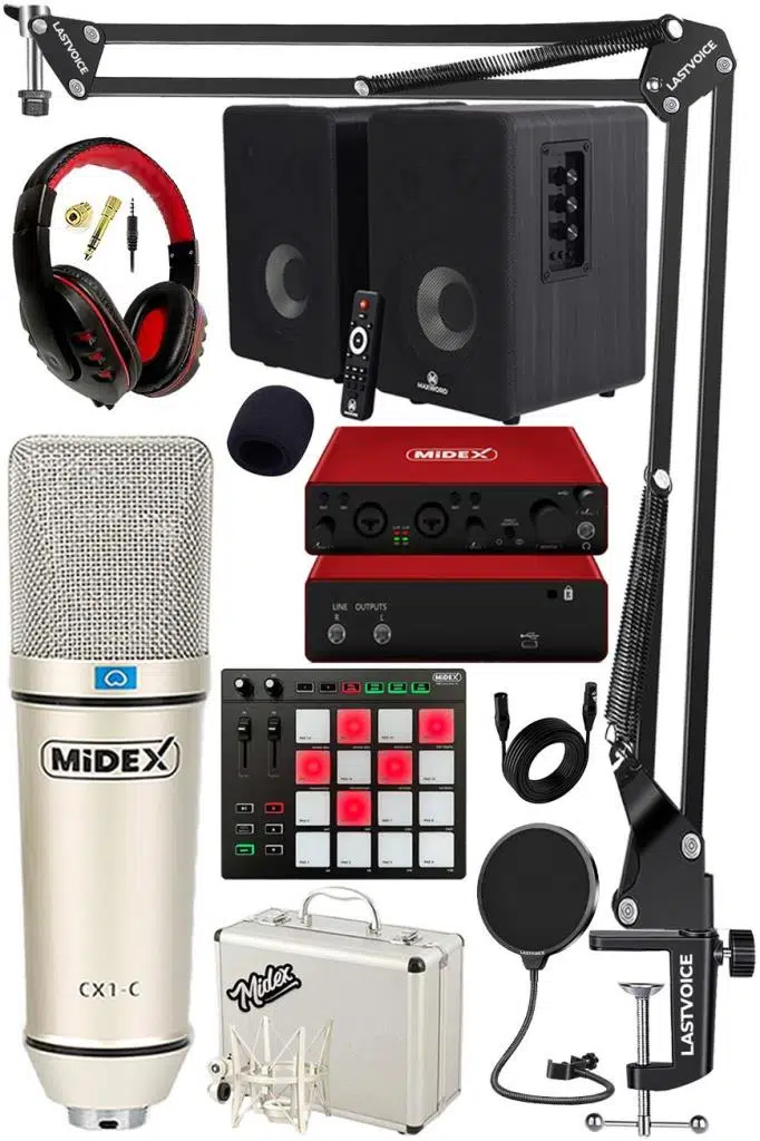 Midex Referans Paket-4 Maxword Monitör Ses Kartı CX1 Mikrofon Pad Controller Midex Referans Paket-4 Maxword Monitör Ses Kartı CX1 Mikrofon Pad Controller