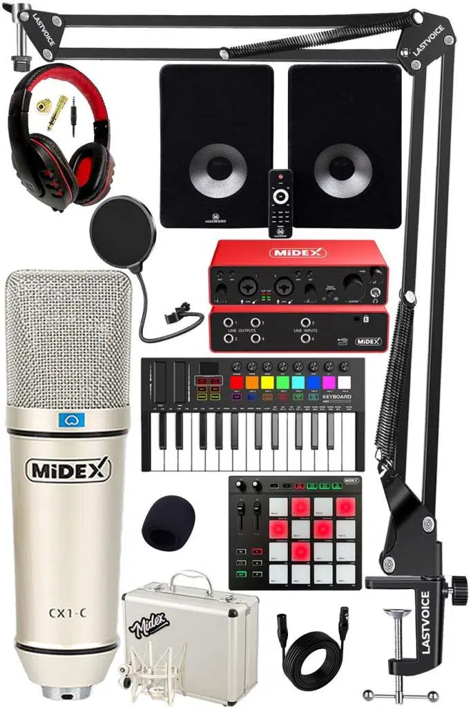 Midex Referans Paket-6 Maxword Monitör Ses Kartı CX1 Mikrofon Pad Controller Midi Klavye Midex Referans Paket-6 Maxword Monitör Ses Kartı CX1 Mikrofon Pad Controller Midi Klavye