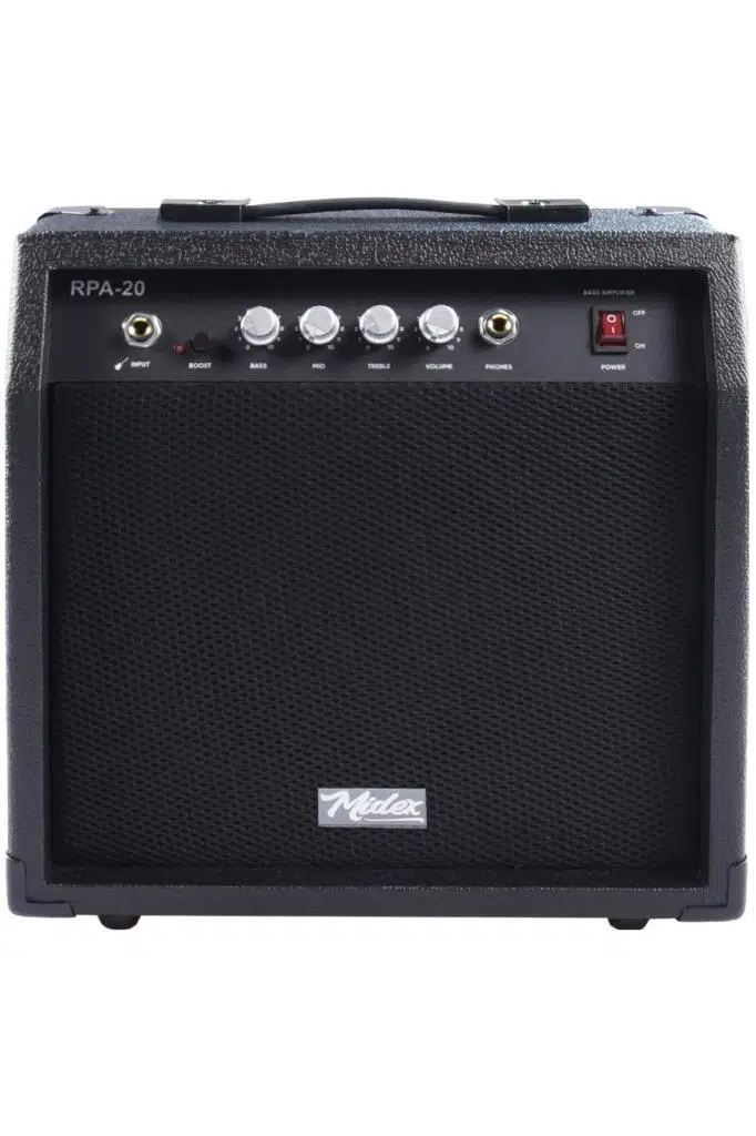 Midex RPA-20BK Bas Gitar Amfisi 20 WATT Gain Özelliği Kulaklık Çıkışı Midex RPA-20BK Bas Gitar Amfisi 20 WATT Gain Özelliği Kulaklık Çıkışı