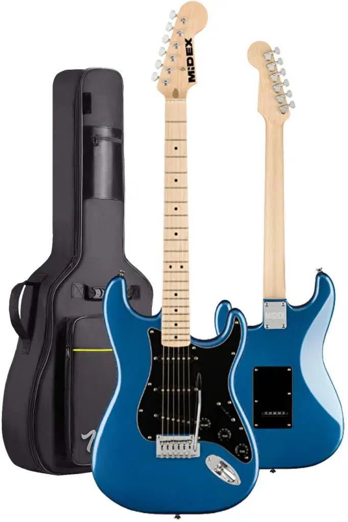 Midex RPH-30BL-25AMP Maple Klavye SSS 25W Amfili Elektro Gitar Seti
