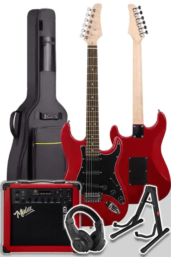 Midex RPH-30RD-25AMP Gül Klavye SSS 25W Amfili Elektro Gitar Seti Midex RPH-30RD-25AMP Gül Klavye SSS 25W Amfili Elektro Gitar Seti
