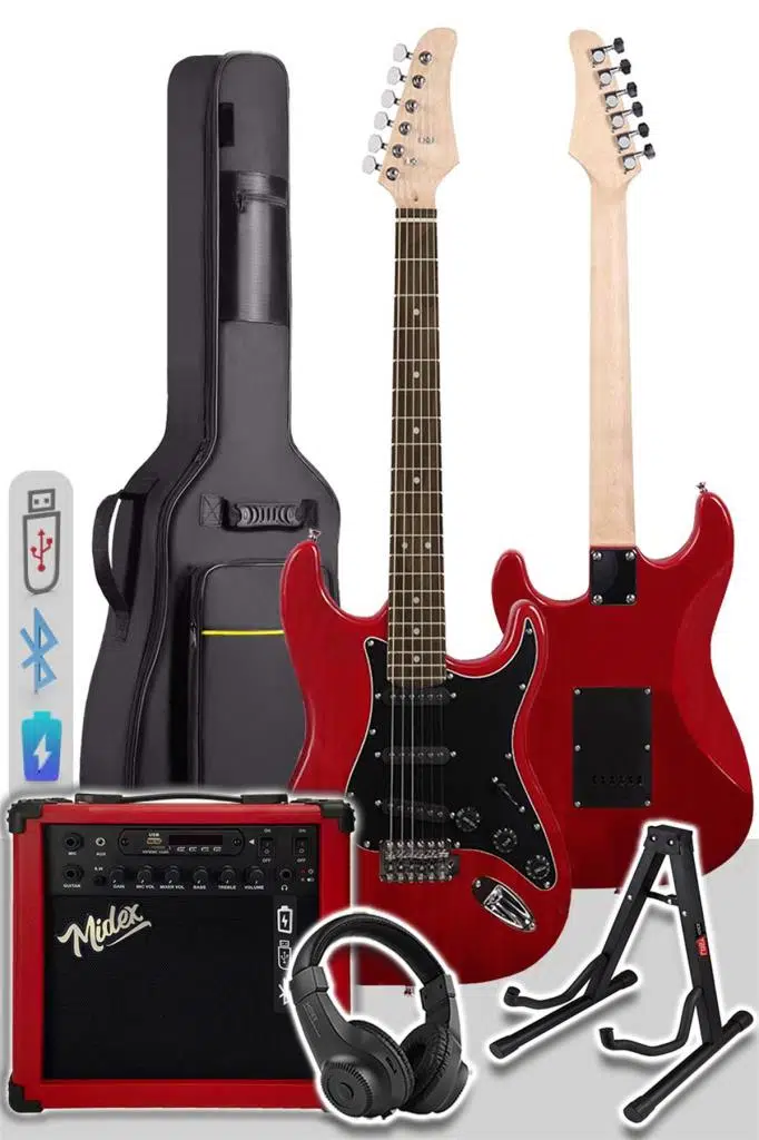 Midex RPH-30RD-25AMP Gül Klavye SSS 25W Amfili Elektro Gitar Seti Midex RPH-30RD-25AMP Gül Klavye SSS 25W Amfili Elektro Gitar Seti