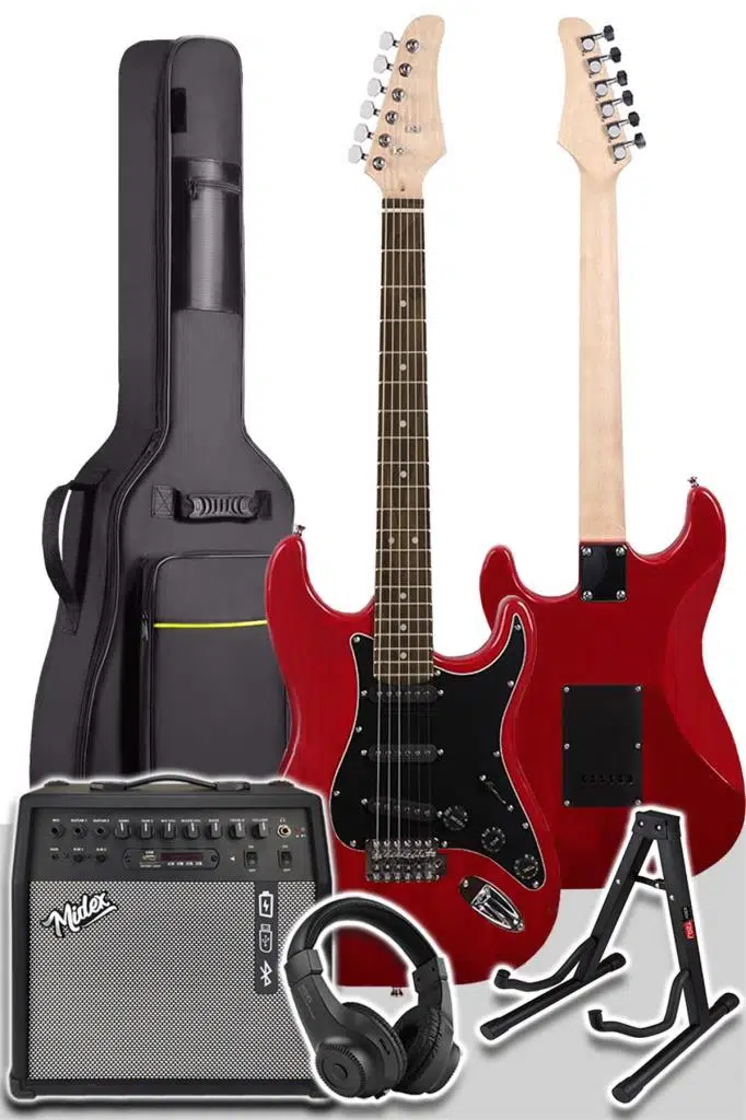 Midex RPH-30RD-50AMP Gül Klavye SSS 50W Amfili Elektro Gitar Seti Midex RPH-30RD-50AMP Gül Klavye SSS 50W Amfili Elektro Gitar Seti