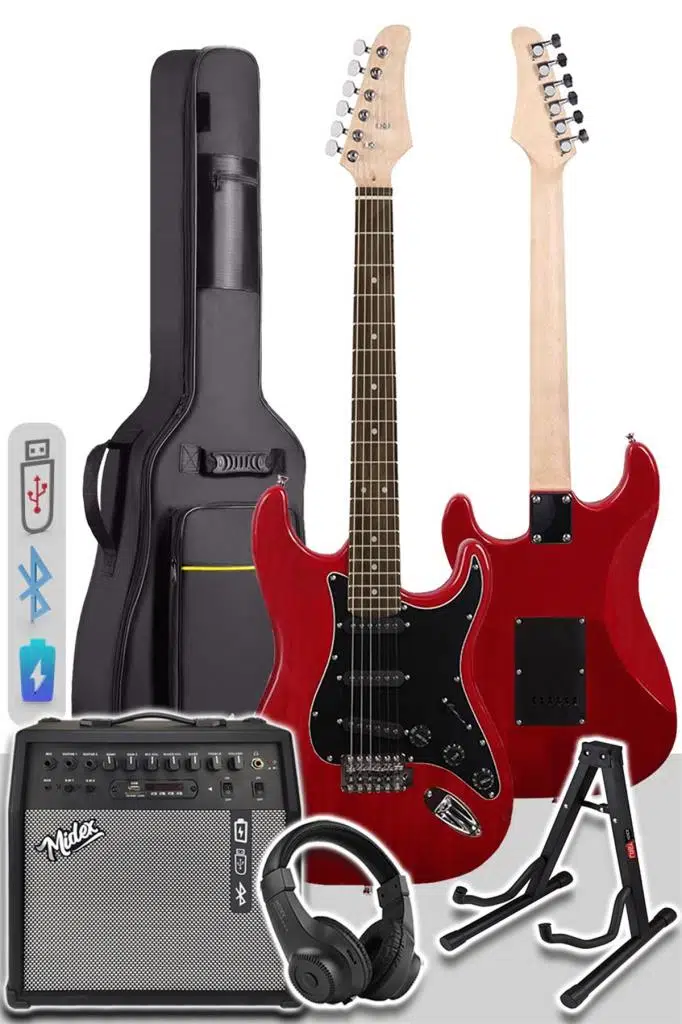 Midex RPH-30RD-50AMP Gül Klavye SSS 50W Amfili Elektro Gitar Seti Midex RPH-30RD-50AMP Gül Klavye SSS 50W Amfili Elektro Gitar Seti