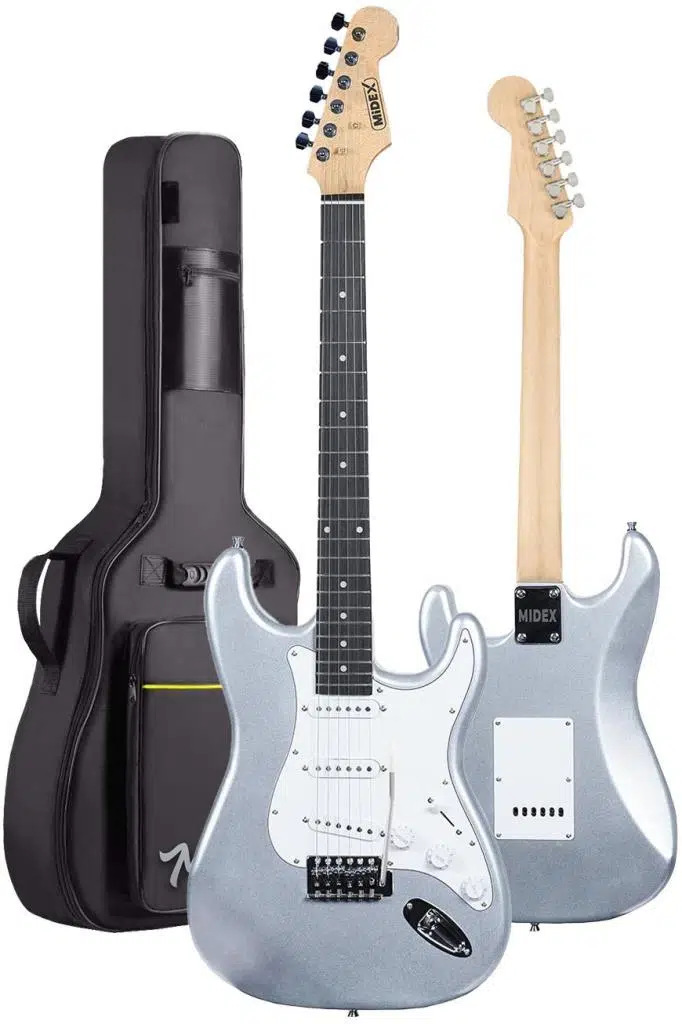 Midex RPH-30SL-ST Gül Klavye Silver Strat Kasa SSS Elektro Gitar Seti