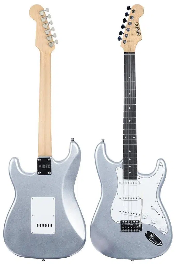 Midex RPH-30SL-ST Gül Klavye Silver Strat Kasa SSS Elektro Gitar Seti