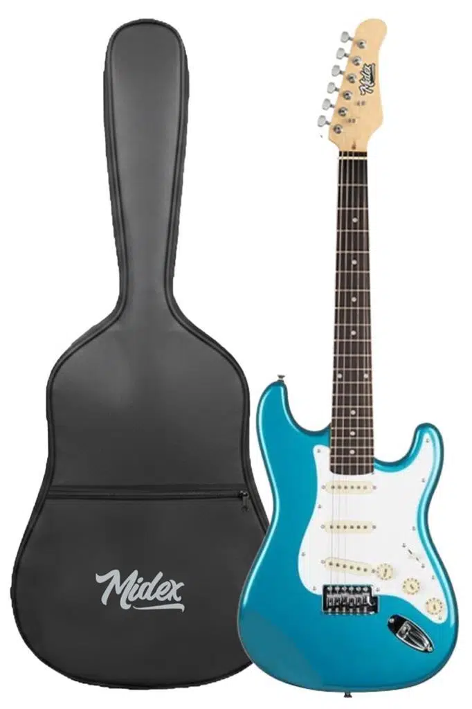 Midex RPH-30TR Turkuaz Renk Gül Klavye Strat Kasa SSS Elektro Gitar Seti Midex RPH-30TR Turkuaz Renk Gül Klavye Strat Kasa SSS Elektro Gitar Seti