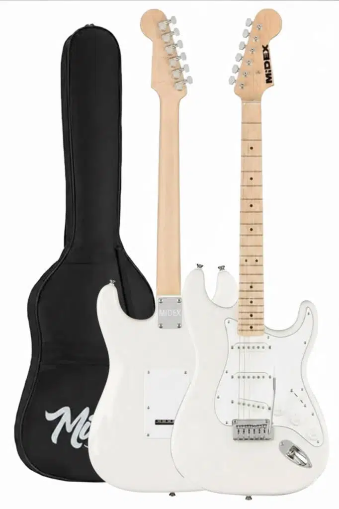 Midex RPH-30WH-25AMP Maple Klavye SSS 25W Amfili Elektro Gitar Seti Midex RPH-30WH-25AMP Maple Klavye SSS 25W Amfili Elektro Gitar Seti