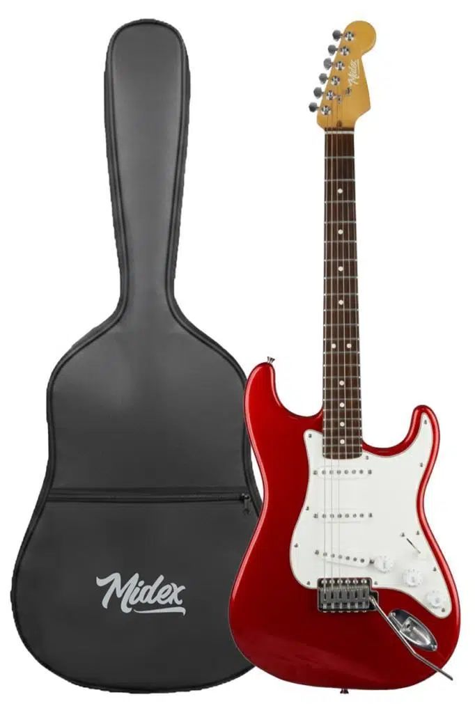 Midex RPH-30WRD Kırmızı Renk Gül Klavye Strat Kasa SSS Elektro Gitar Seti