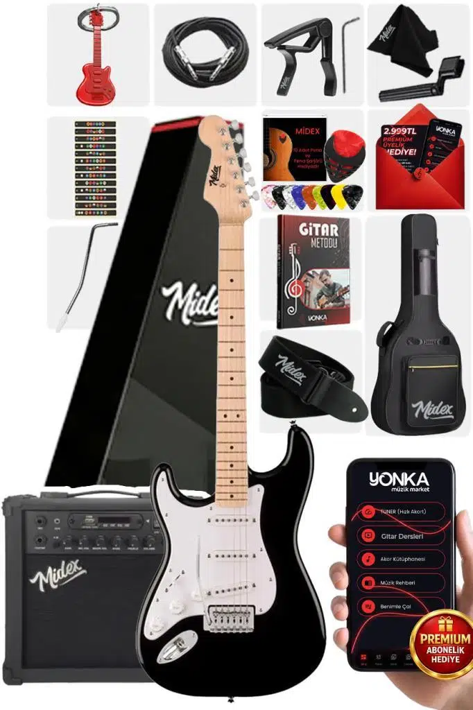 Midex RPH-31WB-25AMP Solak Elektro Gitar 25W Amfili Full Set Midex RPH-31WB-25AMP Solak Elektro Gitar 25W Amfili Full Set