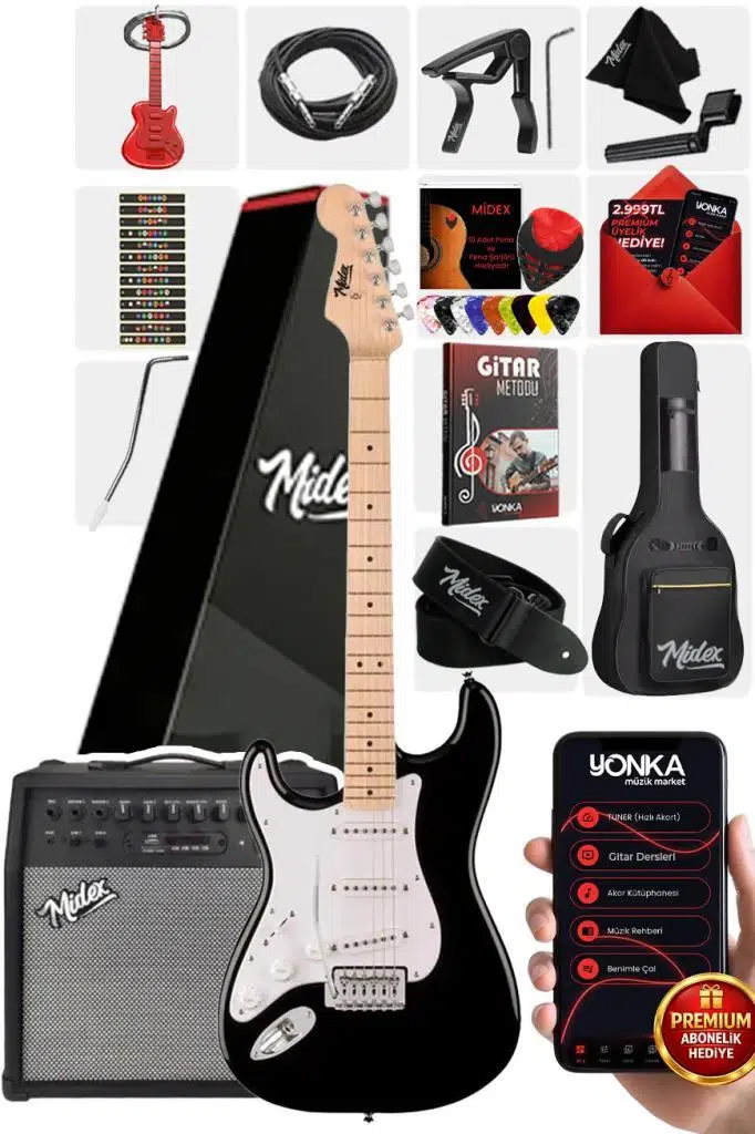 Midex RPH-31WB-50AMP Solak Elektro Gitar 50W Amfili Full Set Midex RPH-31WB-50AMP Solak Elektro Gitar 50W Amfili Full Set