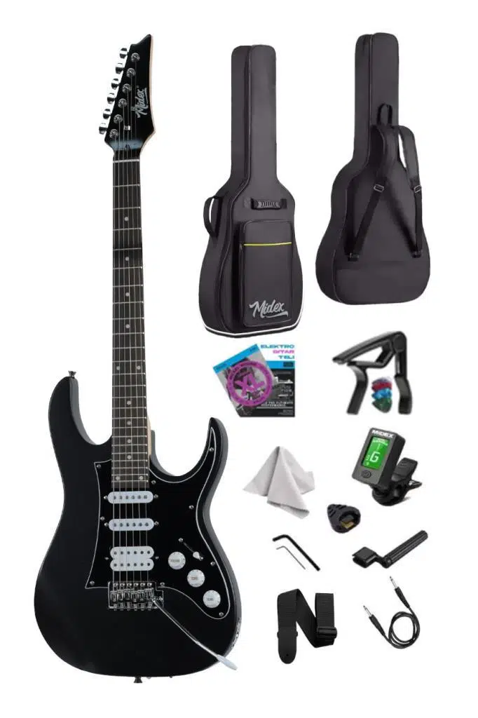 Midex RPH-320BK Siyah Renk Super Strat Kasa HSS Elektro Gitar Seti Midex RPH-320BK Siyah Renk Super Strat Kasa HSS Elektro Gitar Seti