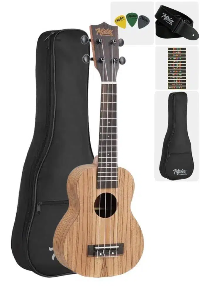 Midex SPA-211-OUT Zebrano Ağacı Kaliteli Soprano Ukulele Seti(OUTLET) Midex SPA-211-OUT Zebrano Ağacı Kaliteli Soprano Ukulele Seti(OUTLET)