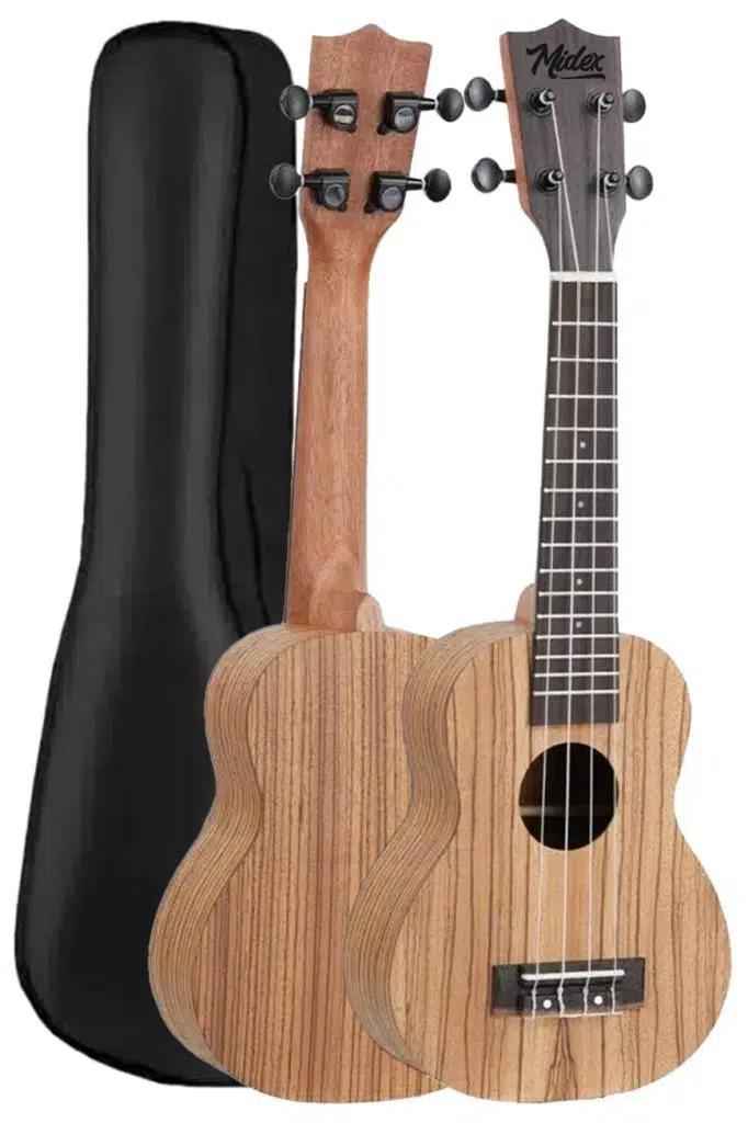 Midex SPA-211 Zebrano Ağacı Kaliteli Soprano Ukulele Seti Midex SPA-211 Zebrano Ağacı Kaliteli Soprano Ukulele Seti