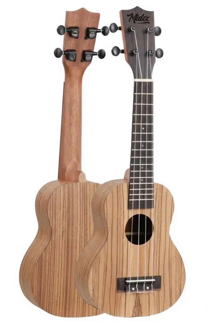 Midex SPA-211 Zebrano Ağacı Kaliteli Soprano Ukulele Seti Midex SPA-211 Zebrano Ağacı Kaliteli Soprano Ukulele Seti